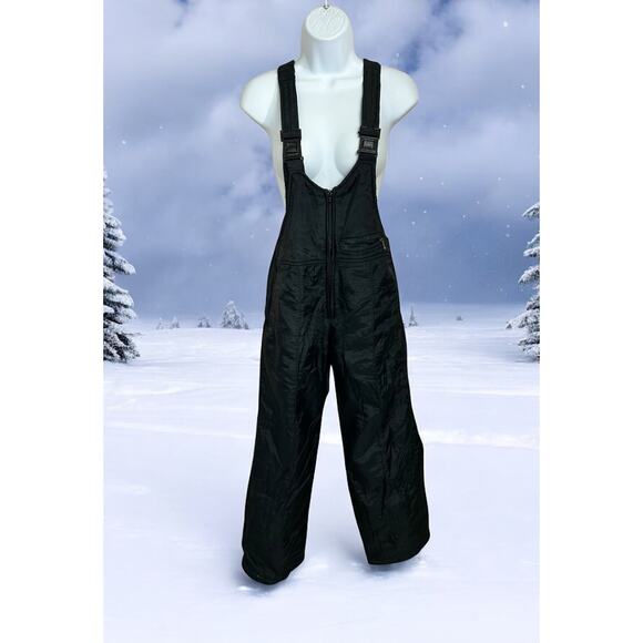 Norska Womens Snow Bib Overalls Sz M Black Insulated Waterproof Ski Pants - Picture 1 of 6